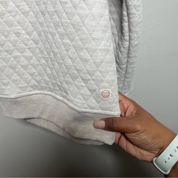 Marine Layer Men Corbet Quilted Crewneck Sweater XXL Cream Pullover‎ Dark Oat - Picture 9 of 10